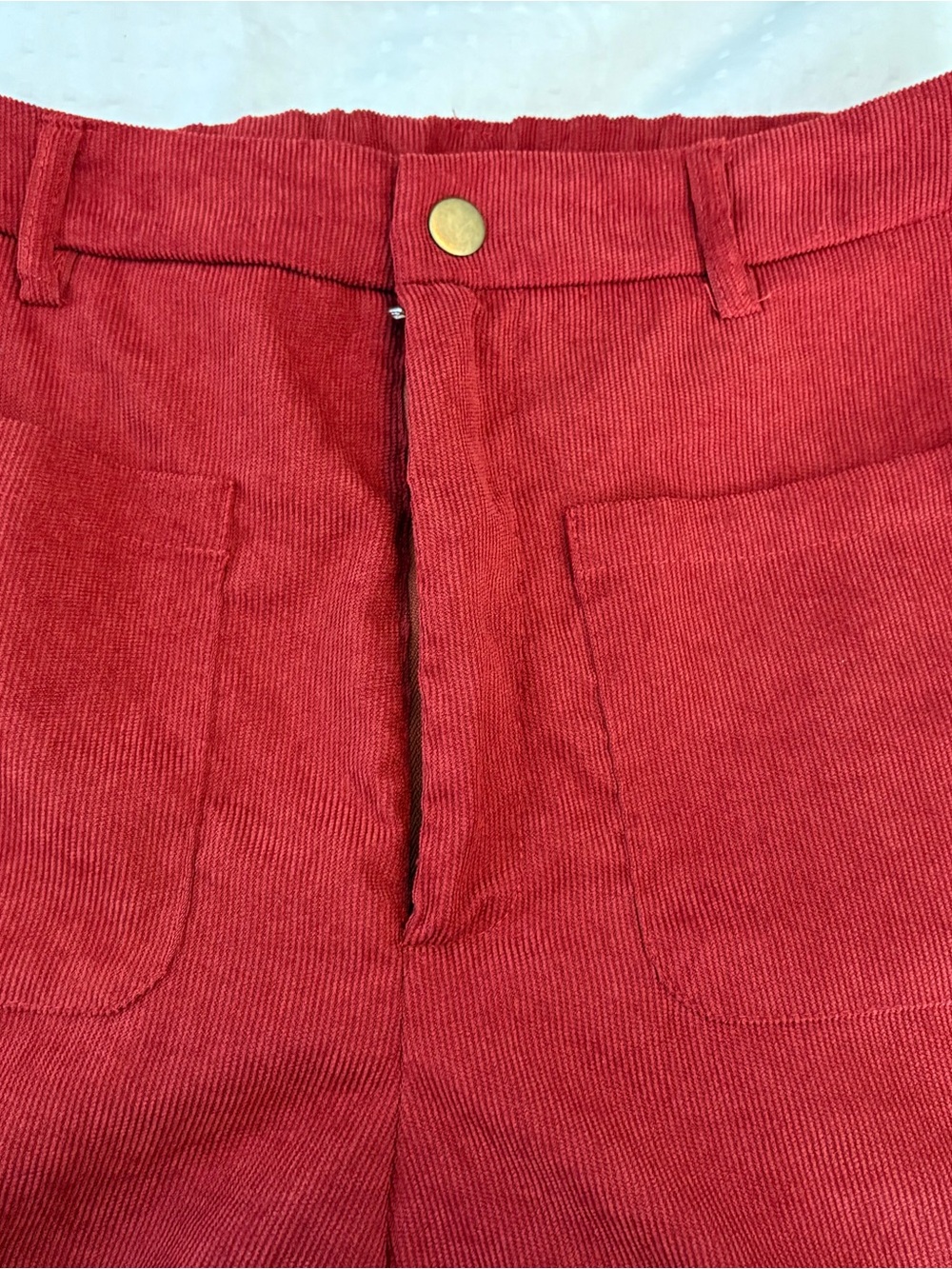 SHEIN Red Corduroy Flare Pants High Rise Size M / US 6